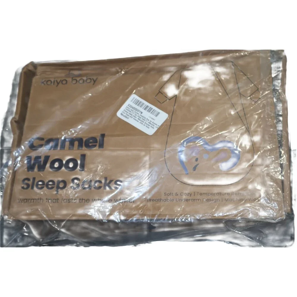 Kaiya Baby Camel Wool Sleep Sack 2.5TOG Long Sleeve 0-6Mnths Unisex Blue Sky New